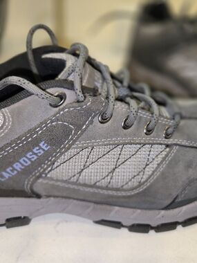 LaCrosse Women's Grey Suede Trail Shoe. Safety Work Shoe.Oil And Spill Resistant